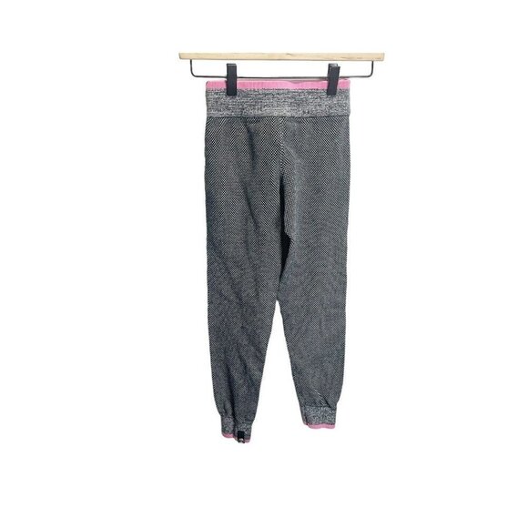 Ivivva by Lululemon Girls Knit Sweat Jogging Pants 10 Gray Pink Stretch - Picture 3 of 6